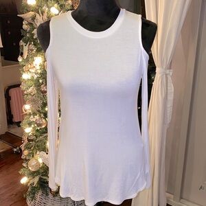 Alya white longsleeve open shoulder women’s top Small soft stylish shirt​